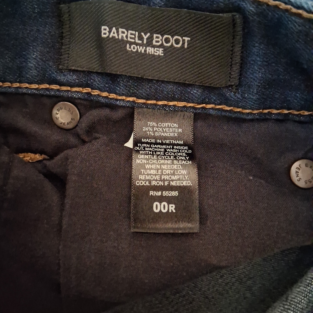 Express Dark Blue Flare Wide-Leg Jeans - Picture 3 of 9